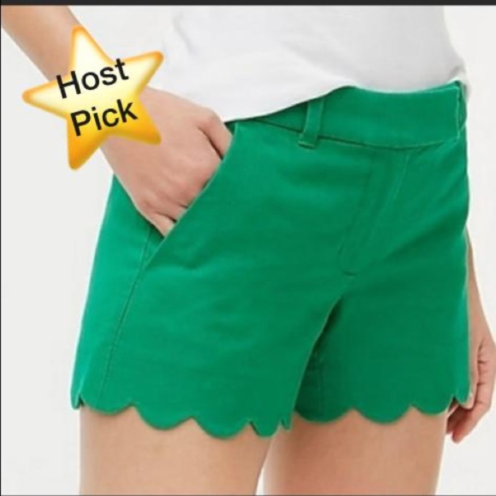 J. Crew linen shorts scalloped hem